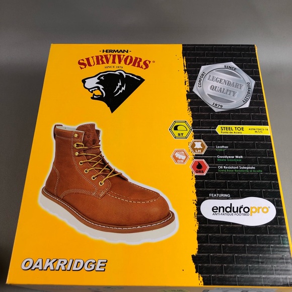 Herman Survivors Men’s Oakridge 6” Steel Toe Work Boots - Picture 7 of 11